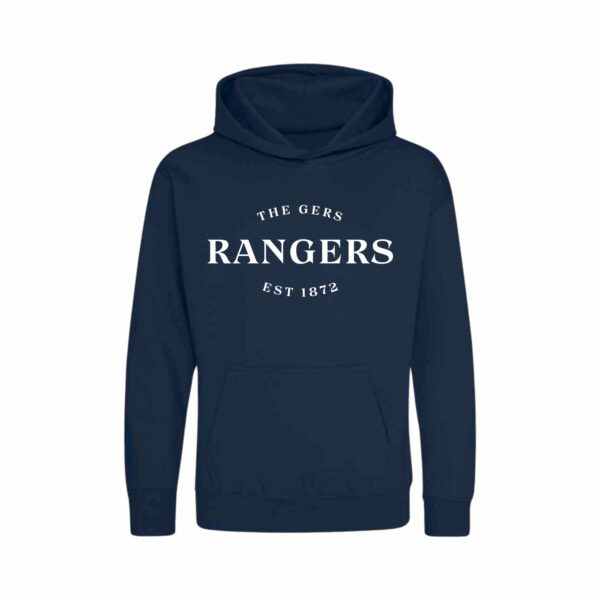 “The Gers, Rangers, Est 1872” – Navy Blue Hoodie