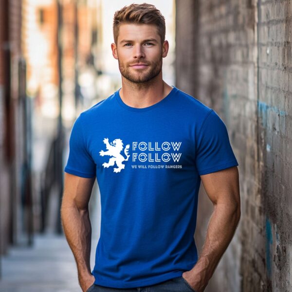 “Follow Follow” – Royal Blue T-Shirt - Image 3
