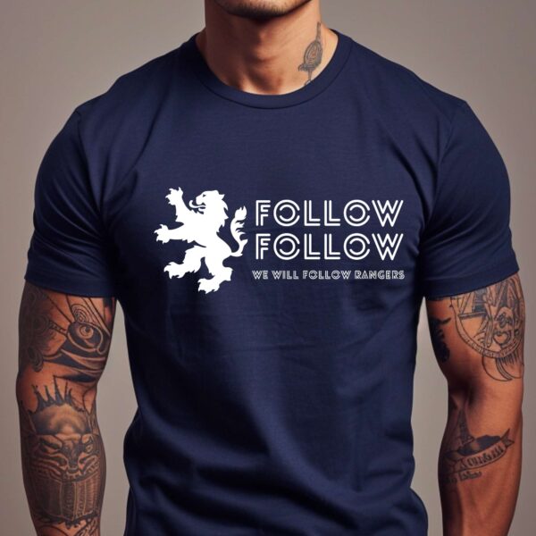 “Follow Follow” – Navy Blue T-Shirt - Image 2