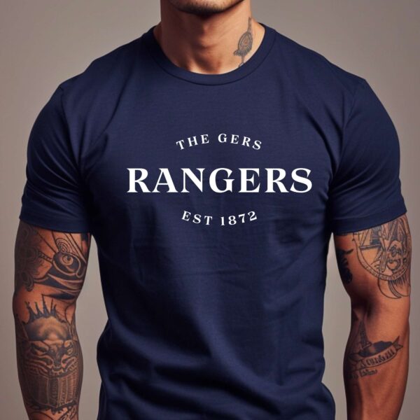 “The Gers, Rangers, Est 1872” – Navy Blue T-Shirt - Image 2