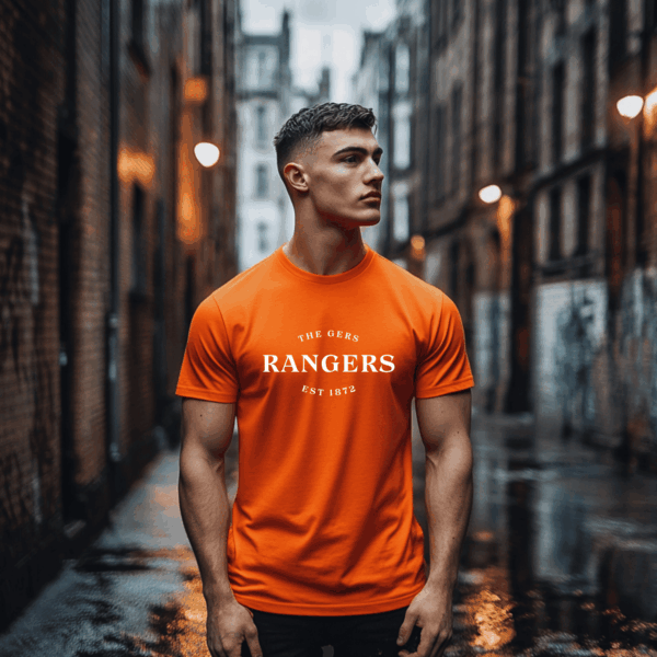 “The Gers, Rangers, Est 1872” – Orange T-Shirt - Image 4