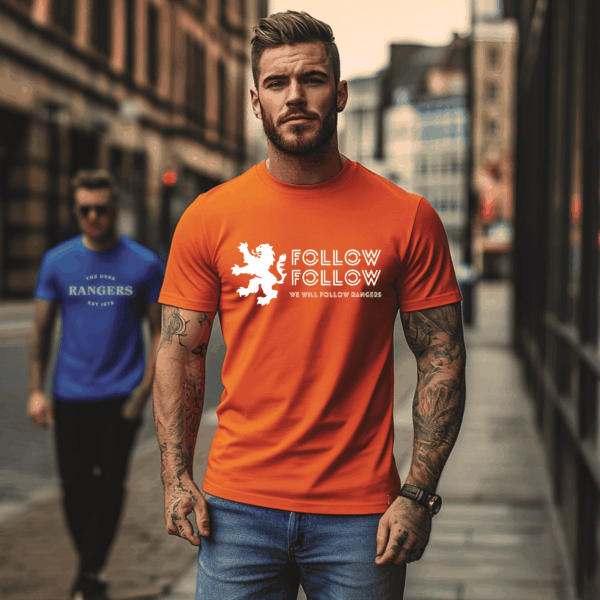 “Follow Follow” – Orange T-Shirt - Image 2