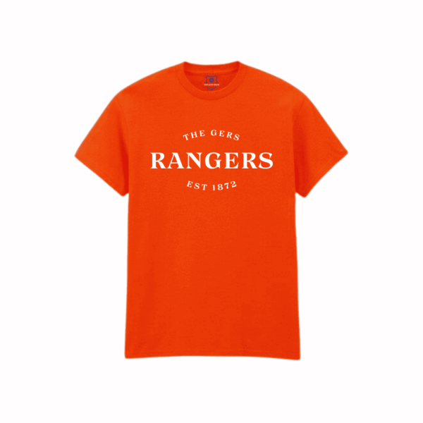 “The Gers, Rangers, Est 1872” – Orange T-Shirt